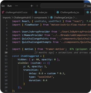 Code on a screen